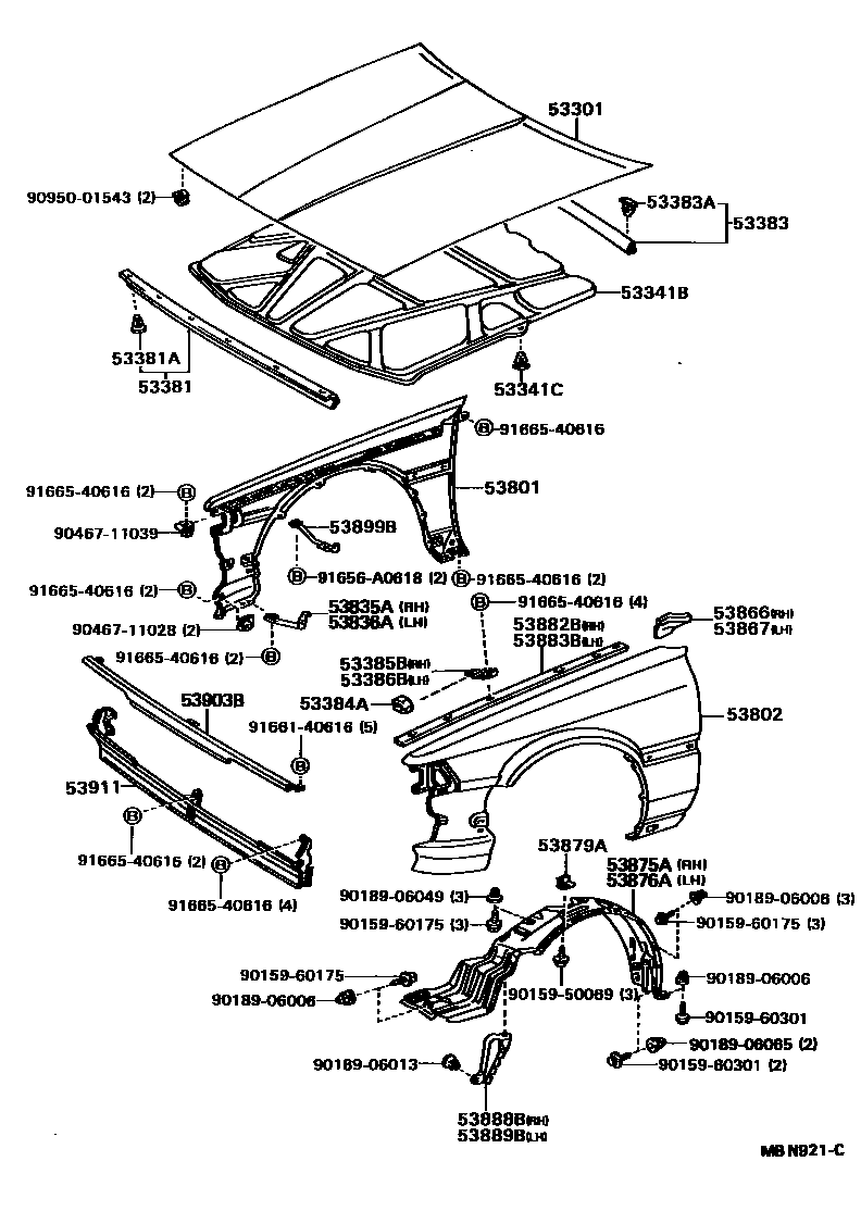 5302 — HOOD & FRONT FENDER