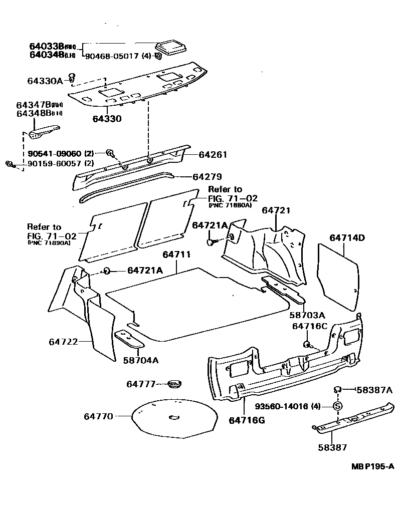 6403 — PACKAGE TRAY PANEL & LUGGAGE COMPARTMENT MAT
