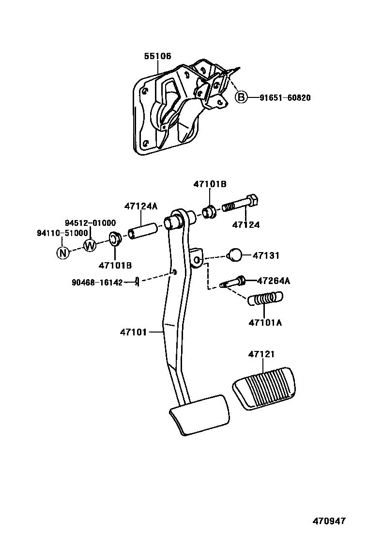 4701 — BRAKE PEDAL & BRACKET
