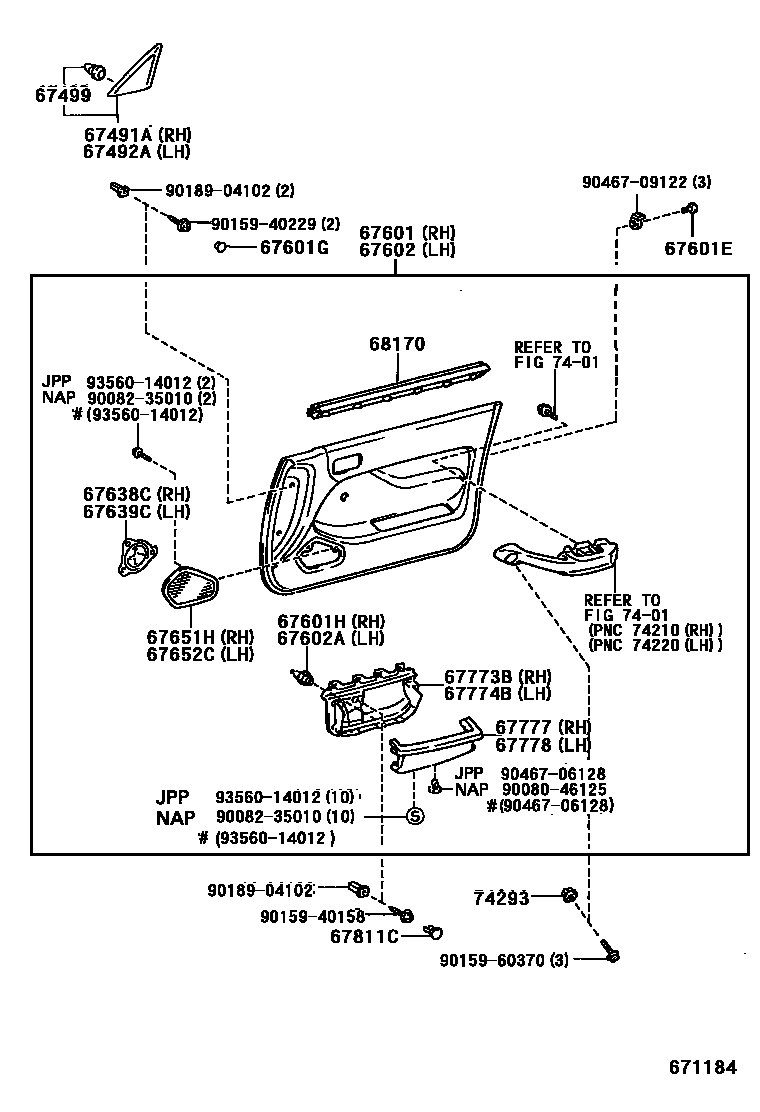 6701 — FRONT DOOR PANEL & GLASS