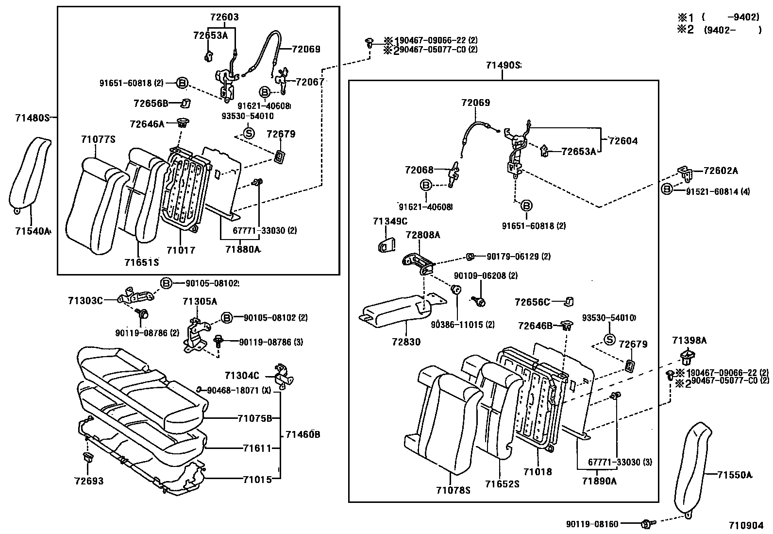 7102 — REAR SEAT & SEAT TRACK