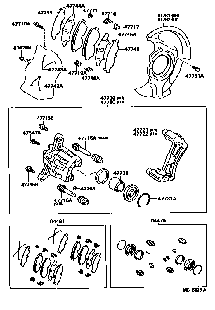 4705 — FRONT DISC BRAKE CALIPER & DUST COVER
