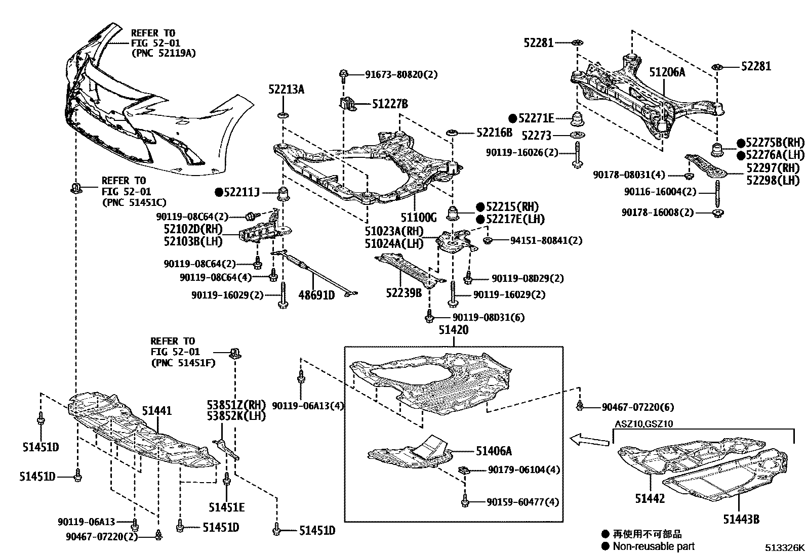 5102 — SUSPENSION CROSSMEMBER & UNDER COVER