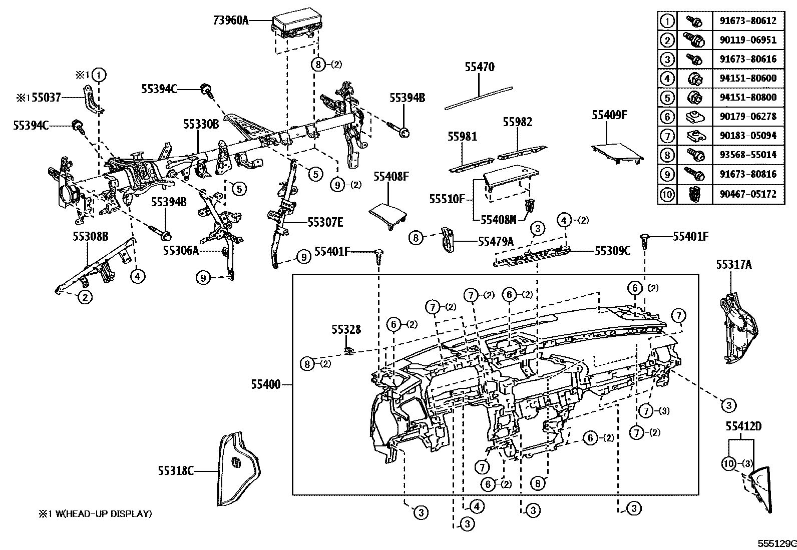 5501 — INSTRUMENT PANEL & GLOVE COMPARTMENT