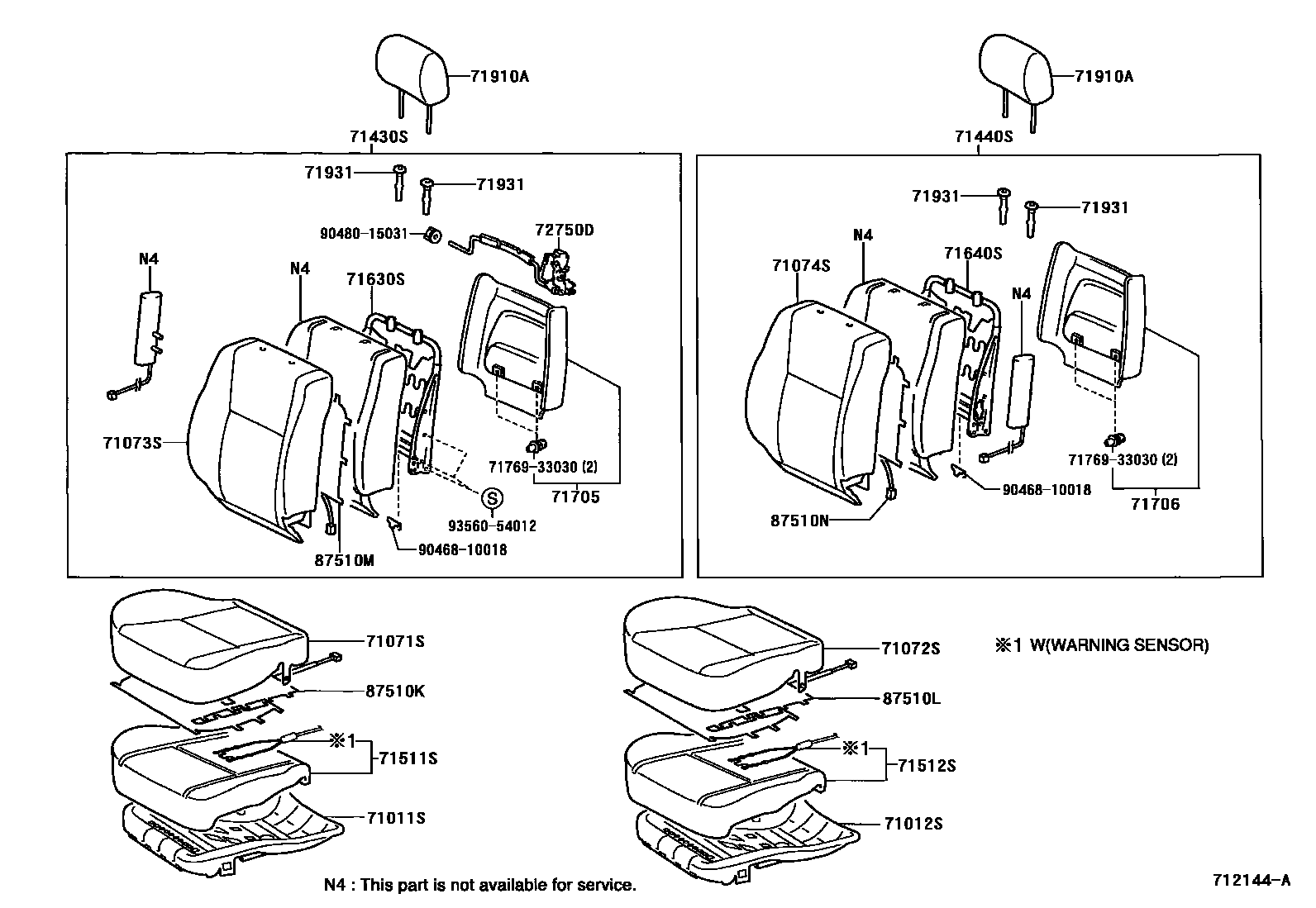 7101 — FRONT SEAT & SEAT TRACK