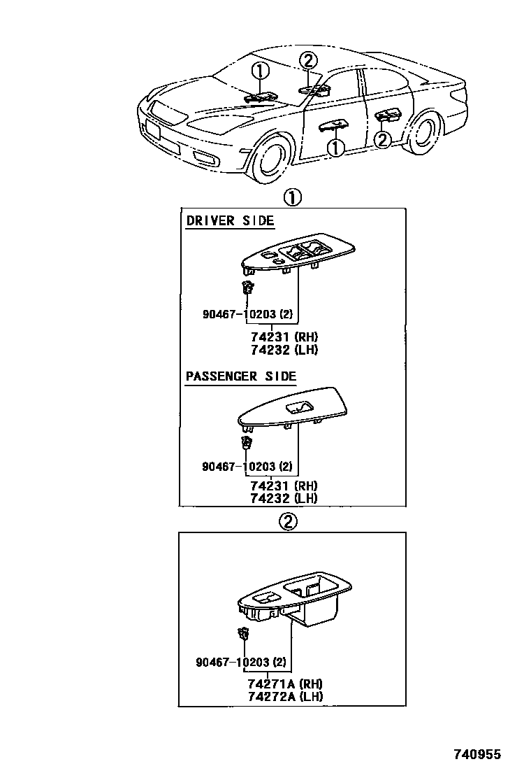 7401 — ARMREST & VISOR