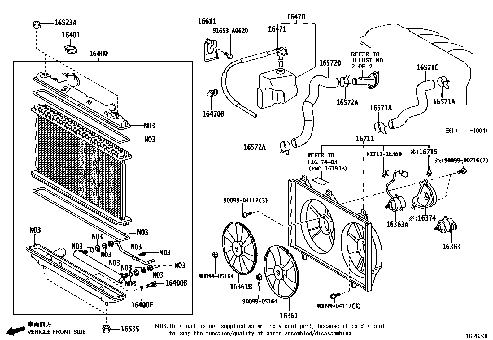 1603 — RADIATOR & WATER OUTLET