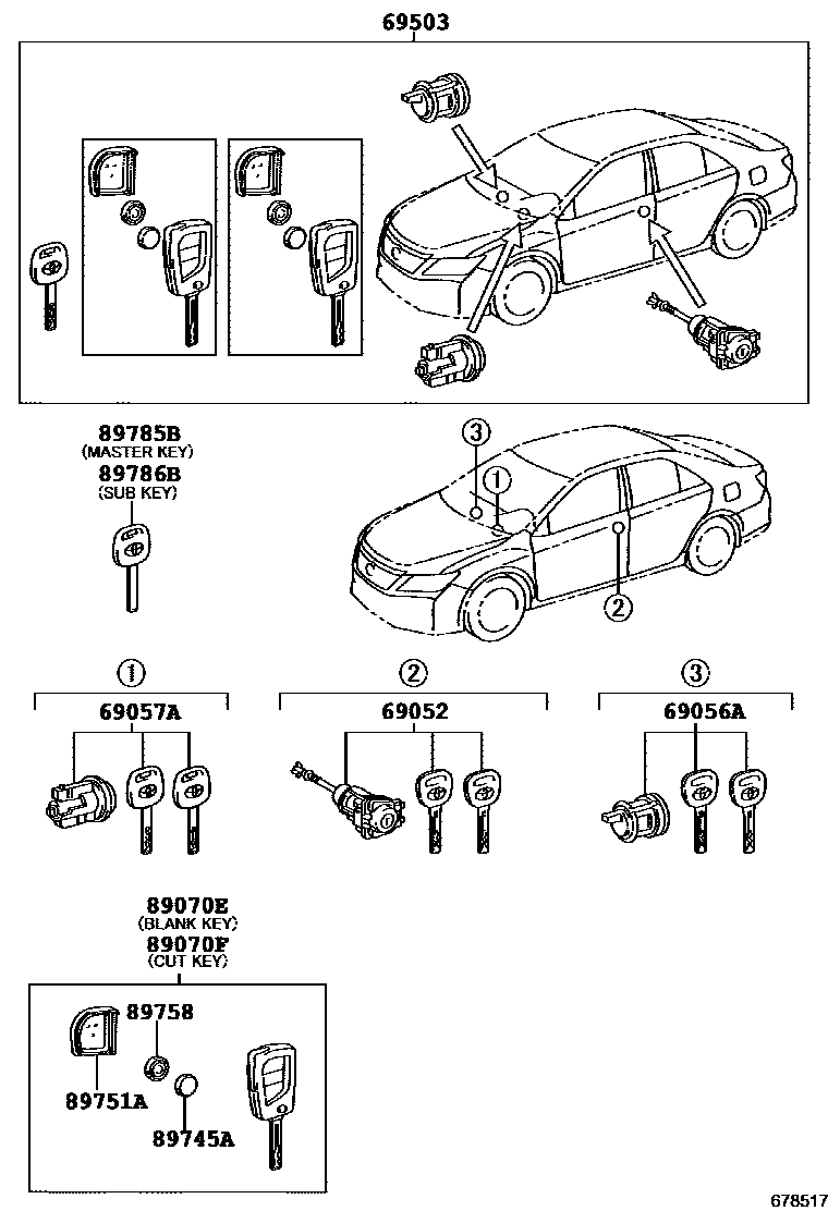6712 — LOCK CYLINDER SET