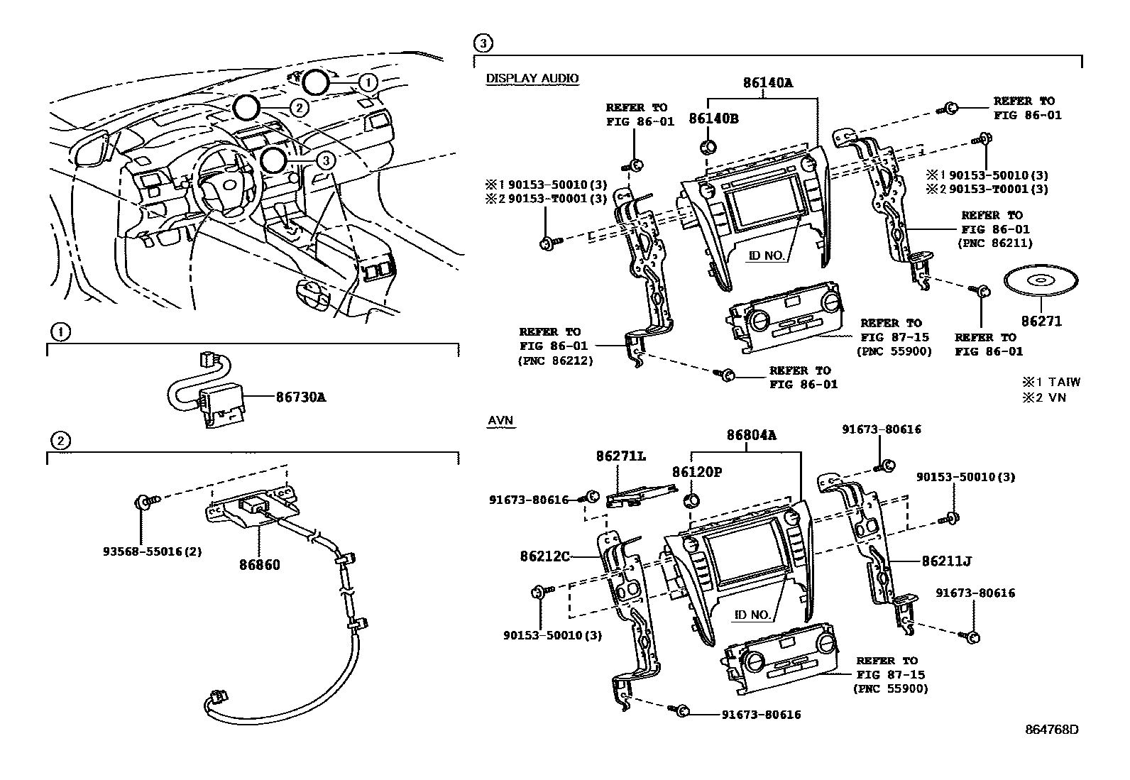 8603 — NAVIGATION & FRONT MONITOR DISPLAY
