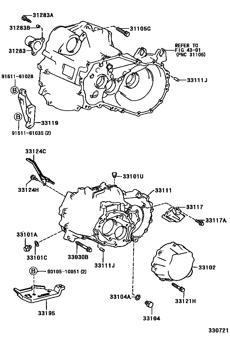 3302 — CLUTCH HOUSING & TRANSMISSION CASE (MTM)