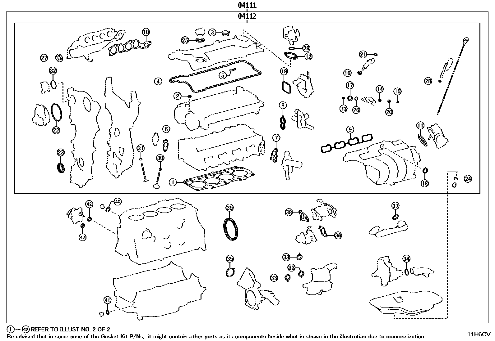 1103 — ENGINE OVERHAUL GASKET KIT
