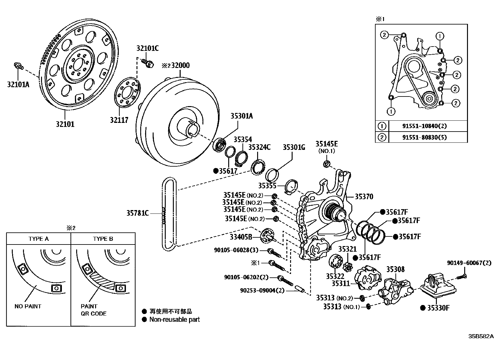 3502 — TORQUE CONVERTER, FRONT OIL PUMP & CHAIN (ATM)