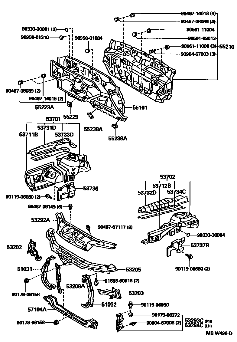 5304 — FRONT FENDER APRON & DASH PANEL
