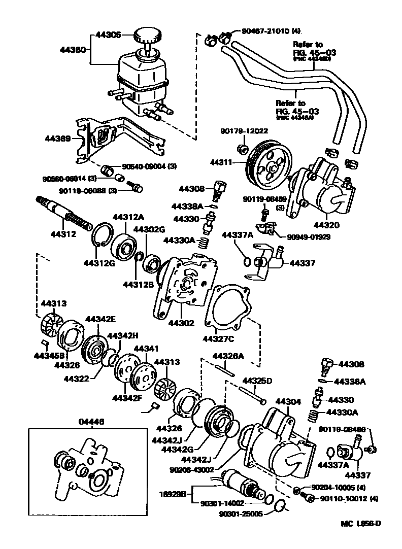 4502 — VANE PUMP & RESERVOIR (POWER STEERING)