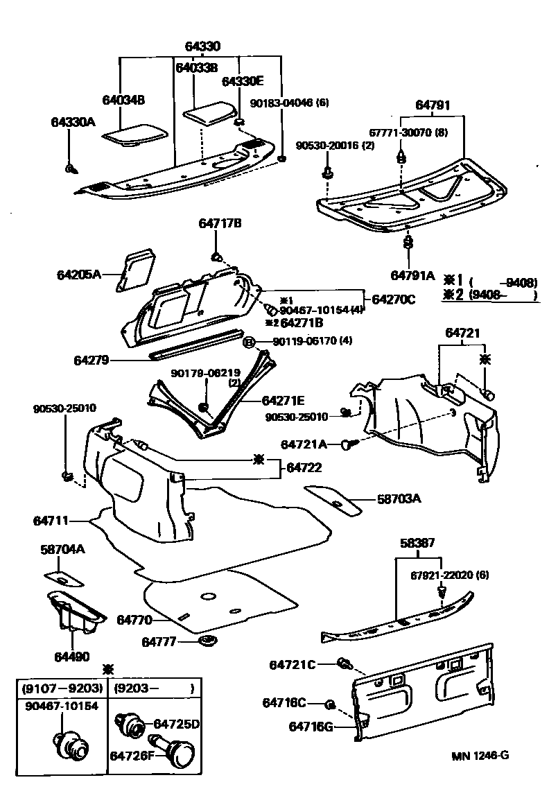 6403 — PACKAGE TRAY PANEL & LUGGAGE COMPARTMENT MAT