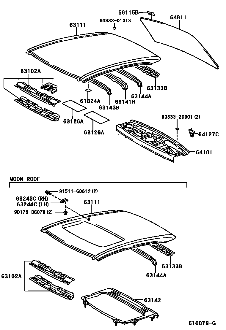 6104 — ROOF PANEL & BACK WINDOW GLASS