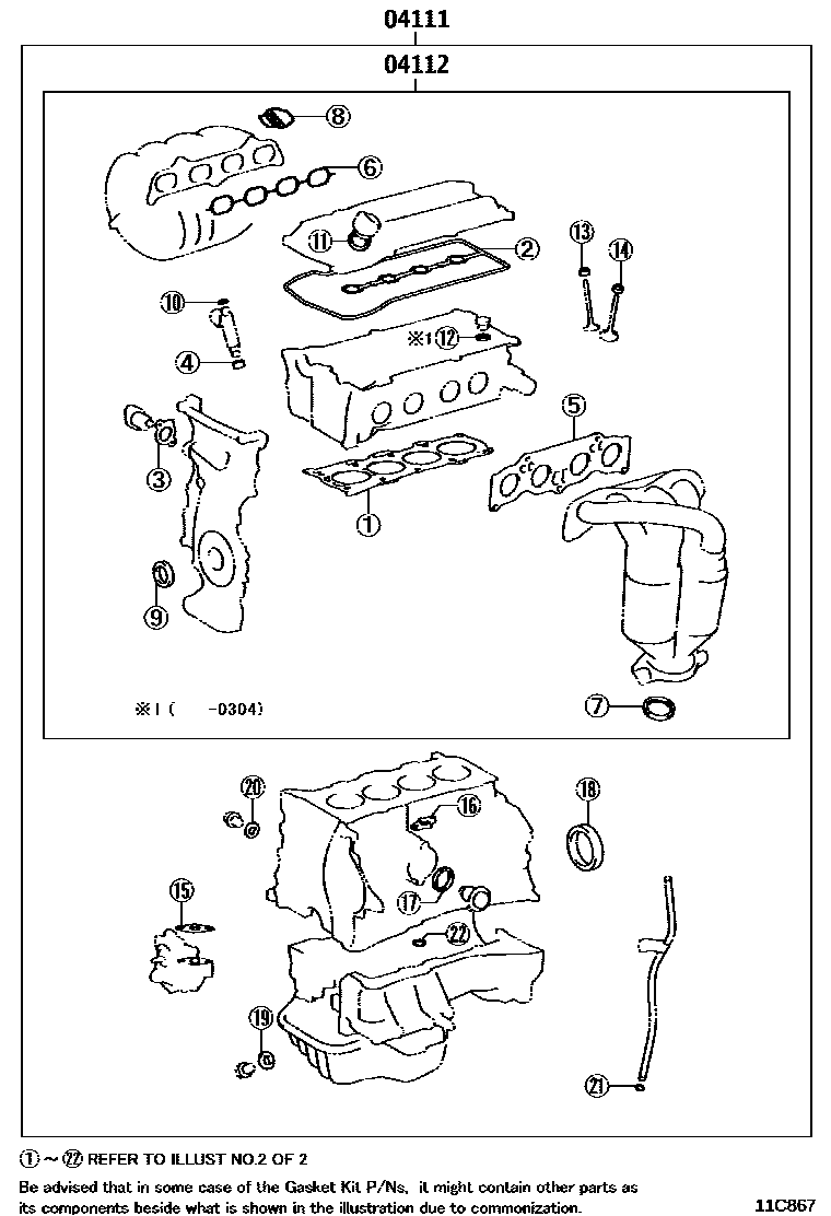 1103 — ENGINE OVERHAUL GASKET KIT