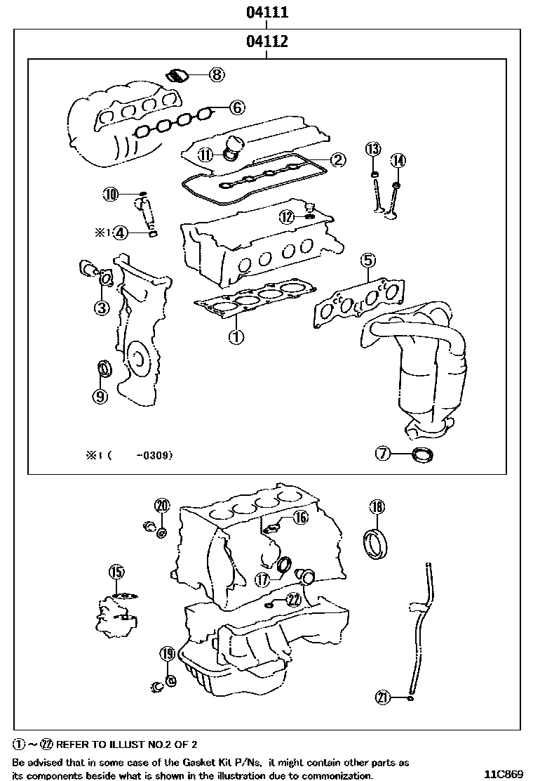 1103 — ENGINE OVERHAUL GASKET KIT