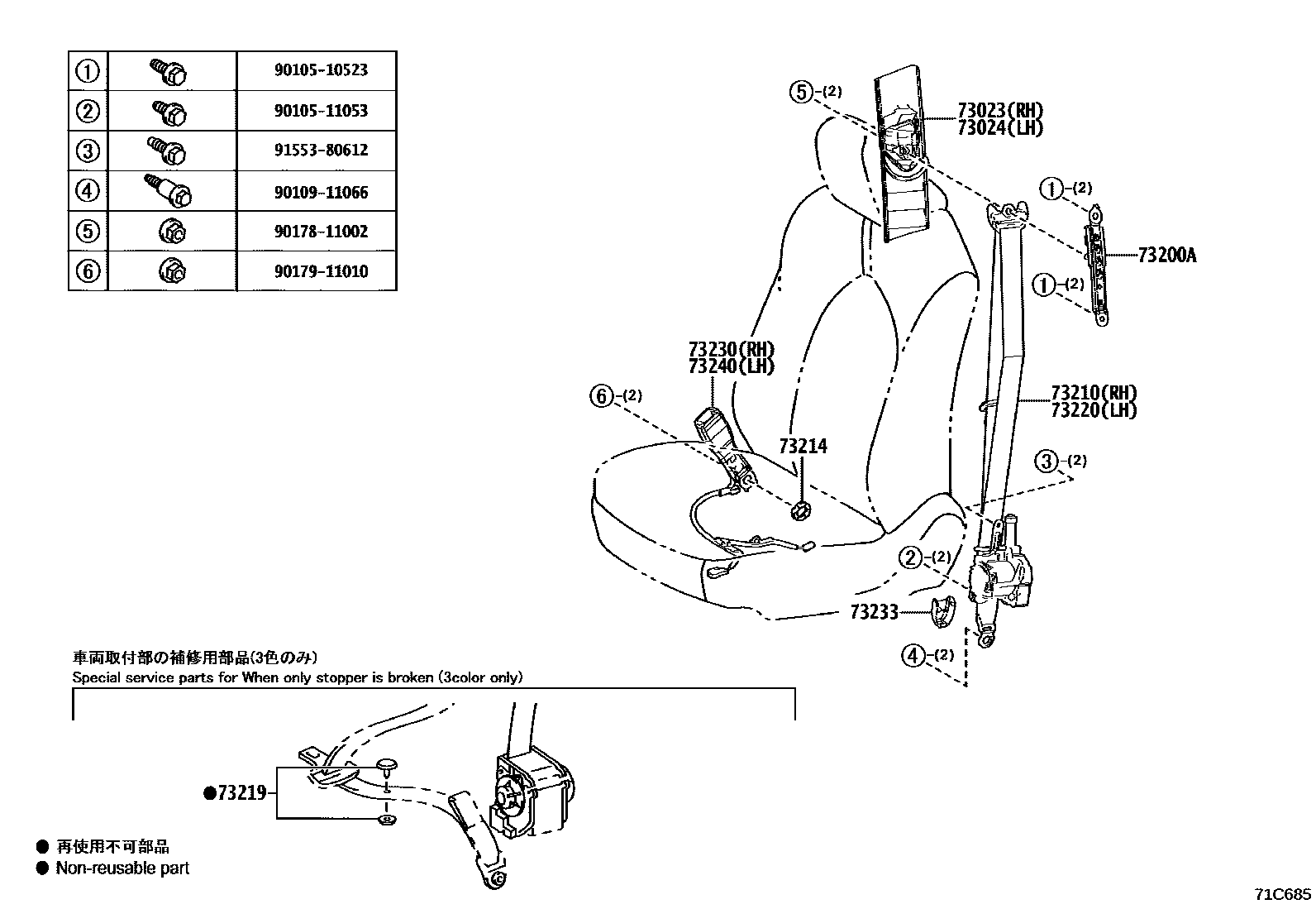 7104 — SEAT BELT & CHILD RESTRAINT SEAT