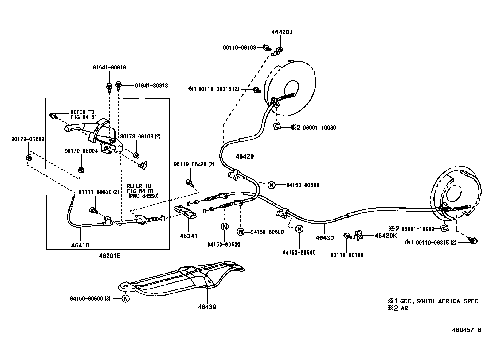 4601 — PARKING BRAKE & CABLE