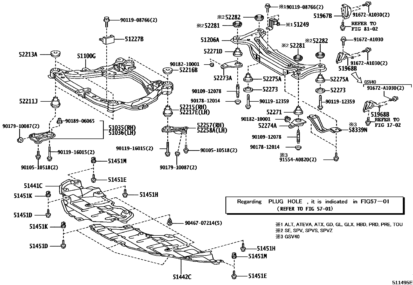 5102 — SUSPENSION CROSSMEMBER & UNDER COVER