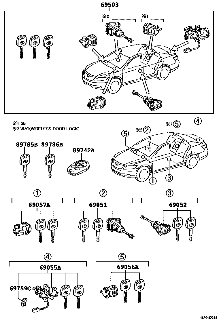 6712 — LOCK CYLINDER SET