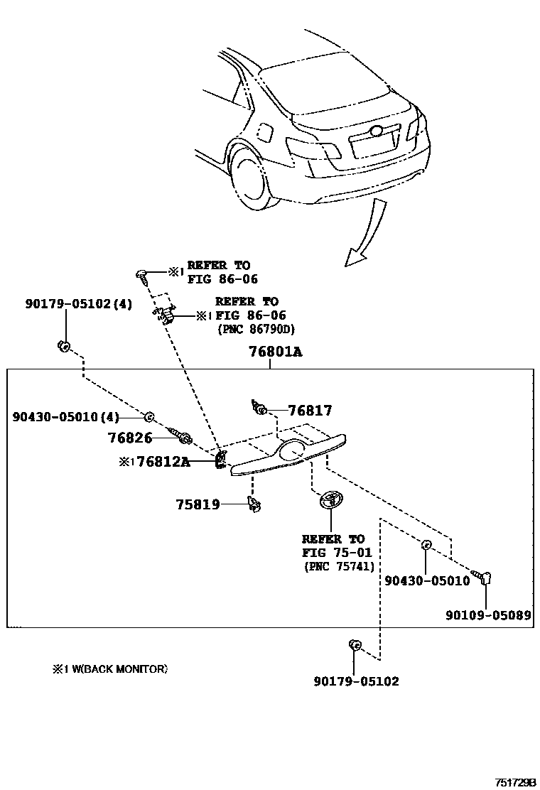 7504 — REAR MOULDING