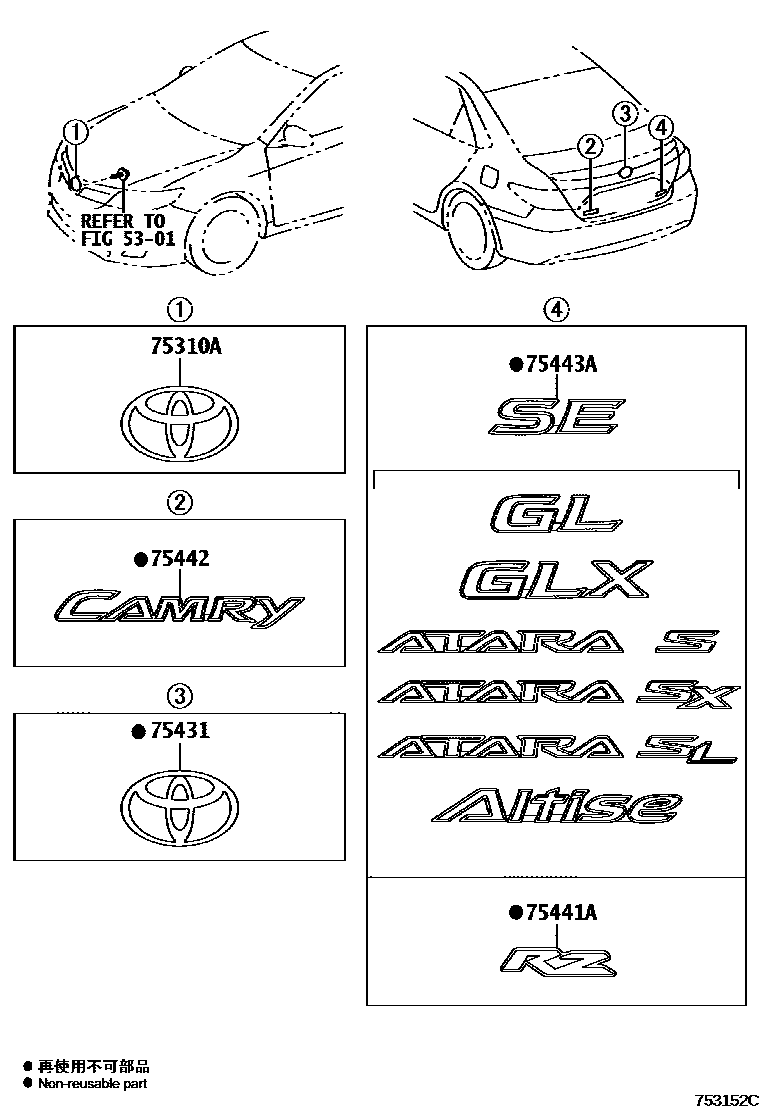 7501 — EMBLEM & NAME PLATE (EXTERIOR & INTERIOR)