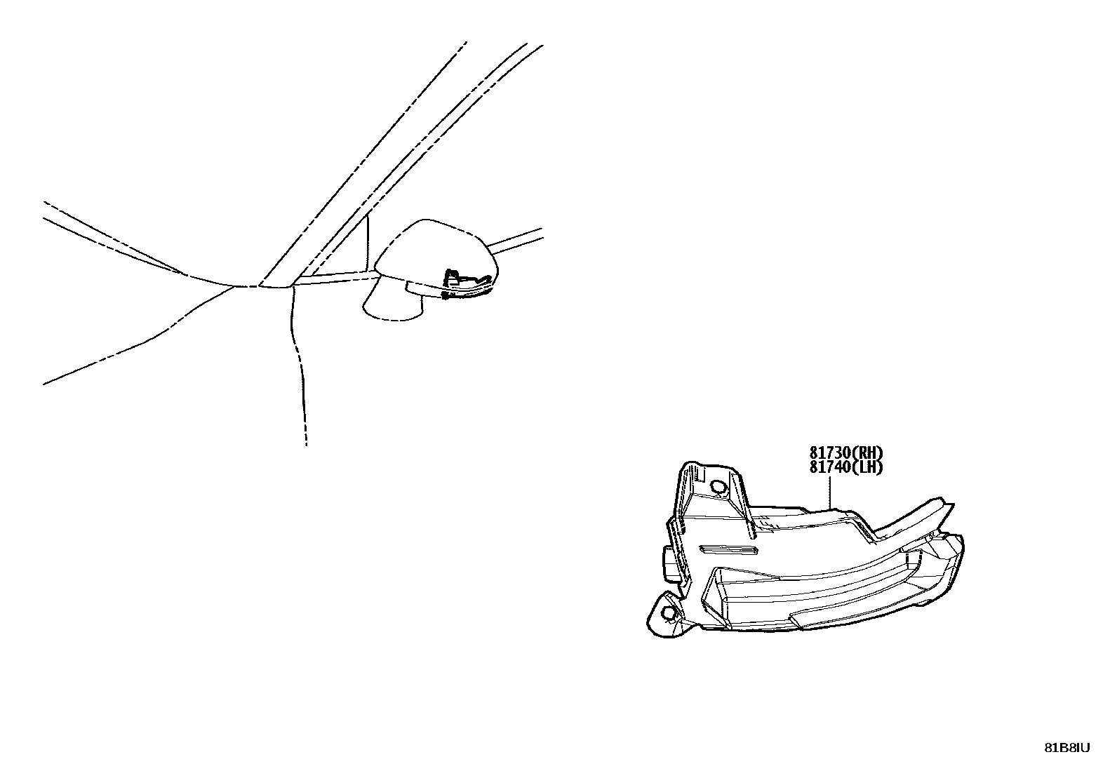 8106 — SIDE TURN SIGNAL LAMP & OUTER MIRROR LAMP