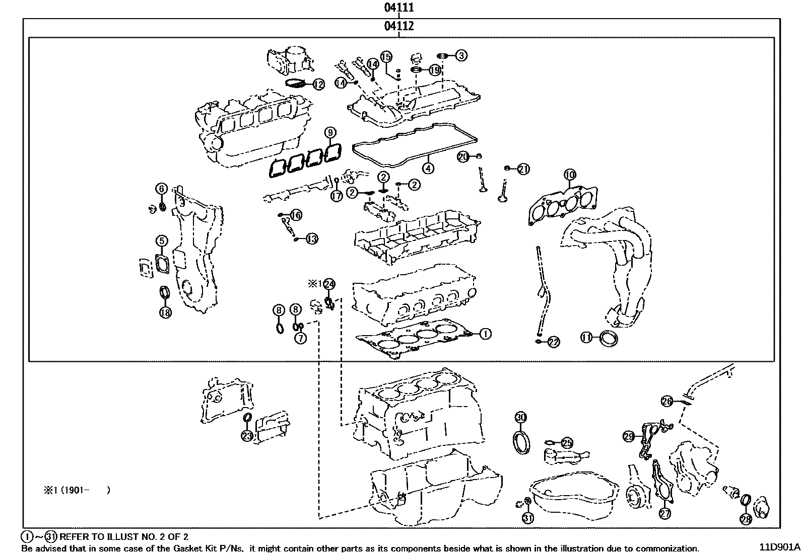 1103 — ENGINE OVERHAUL GASKET KIT