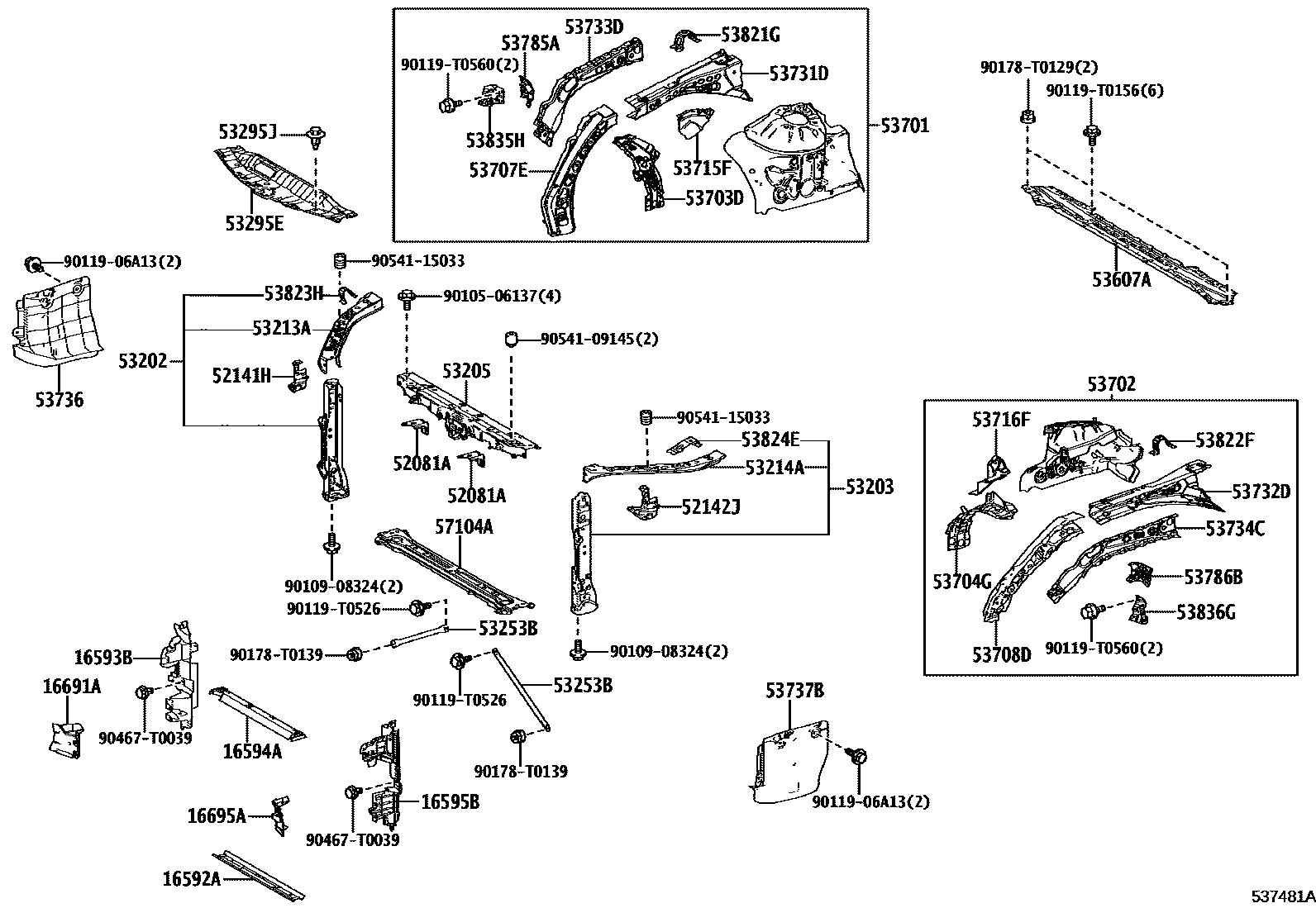 5304 — FRONT FENDER APRON & DASH PANEL