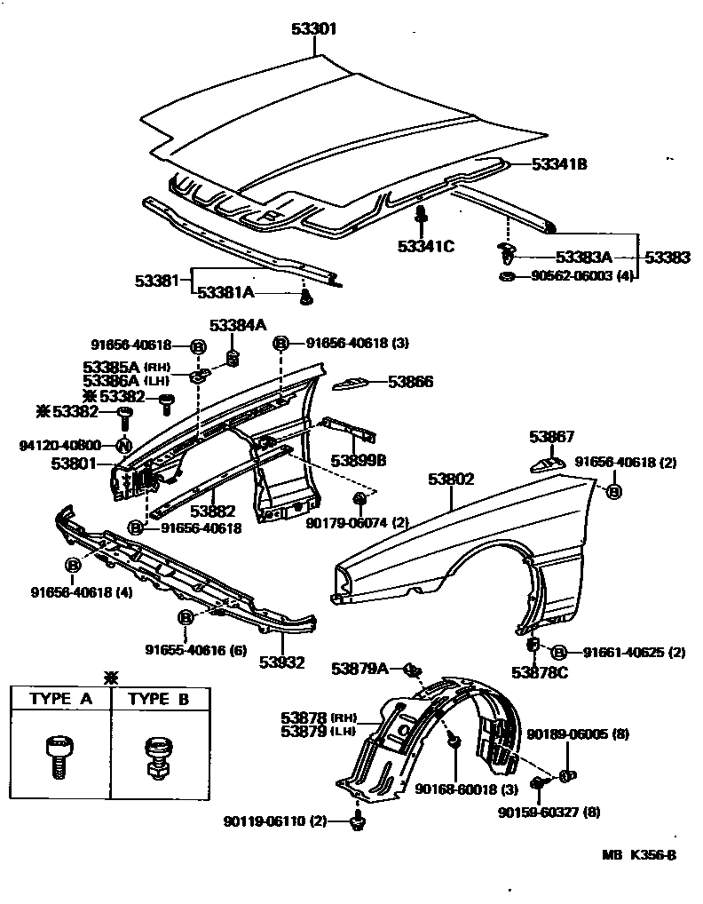 5302 — HOOD & FRONT FENDER