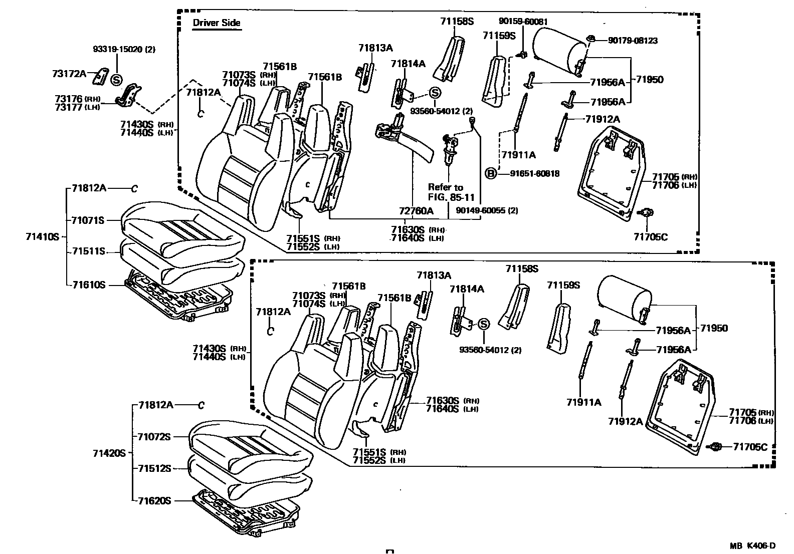 7101 — FRONT SEAT & SEAT TRACK