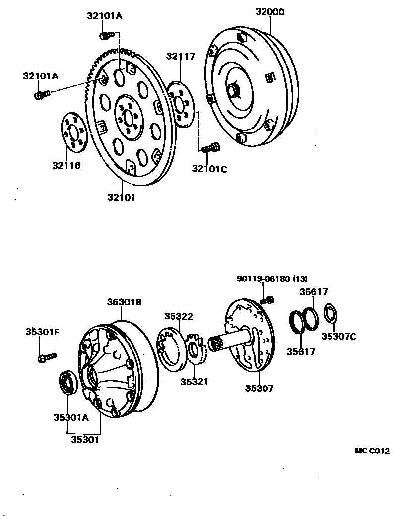 3502 — TORQUE CONVERTER, FRONT OIL PUMP & CHAIN (ATM)