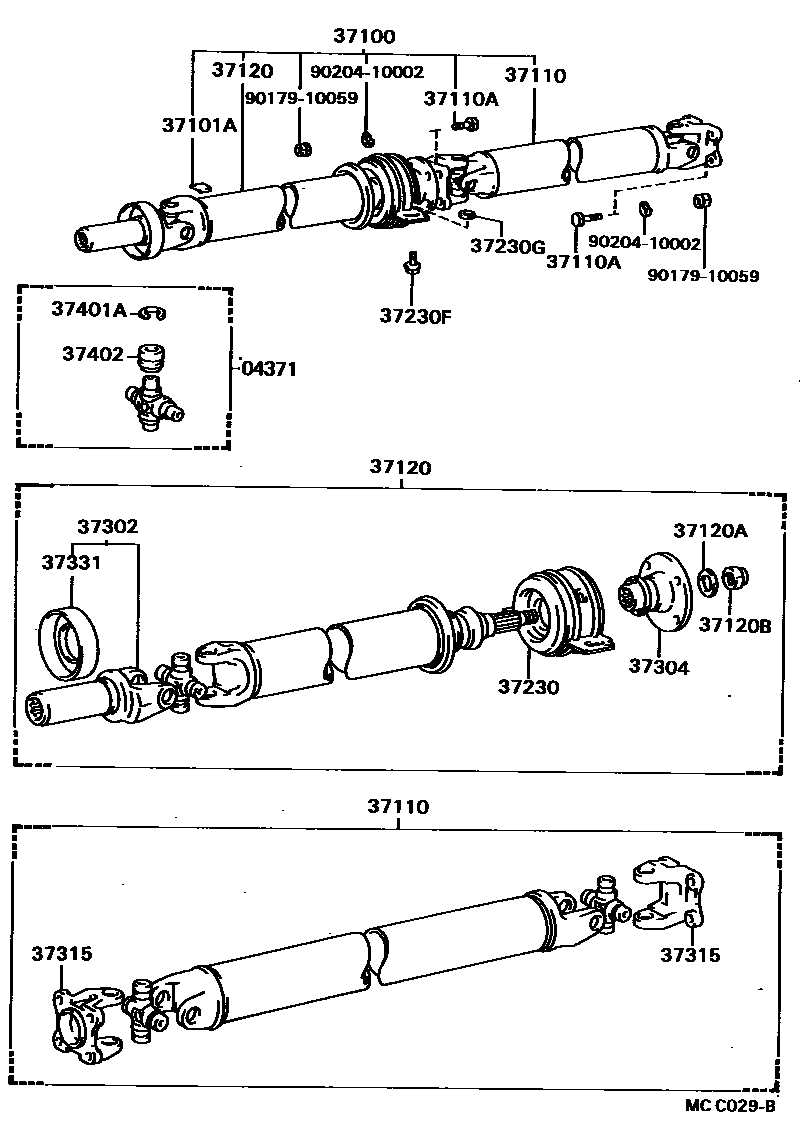 3701 — PROPELLER SHAFT & UNIVERSAL JOINT