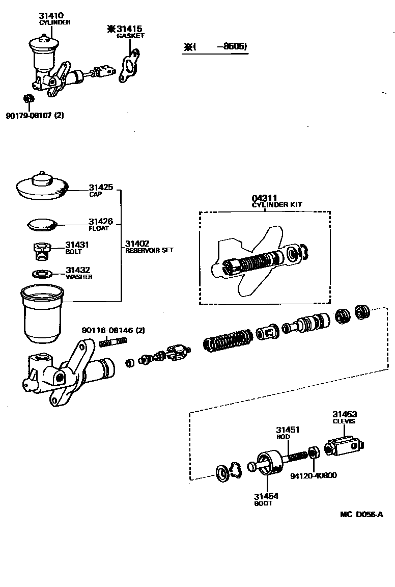 3103 — CLUTCH MASTER CYLINDER