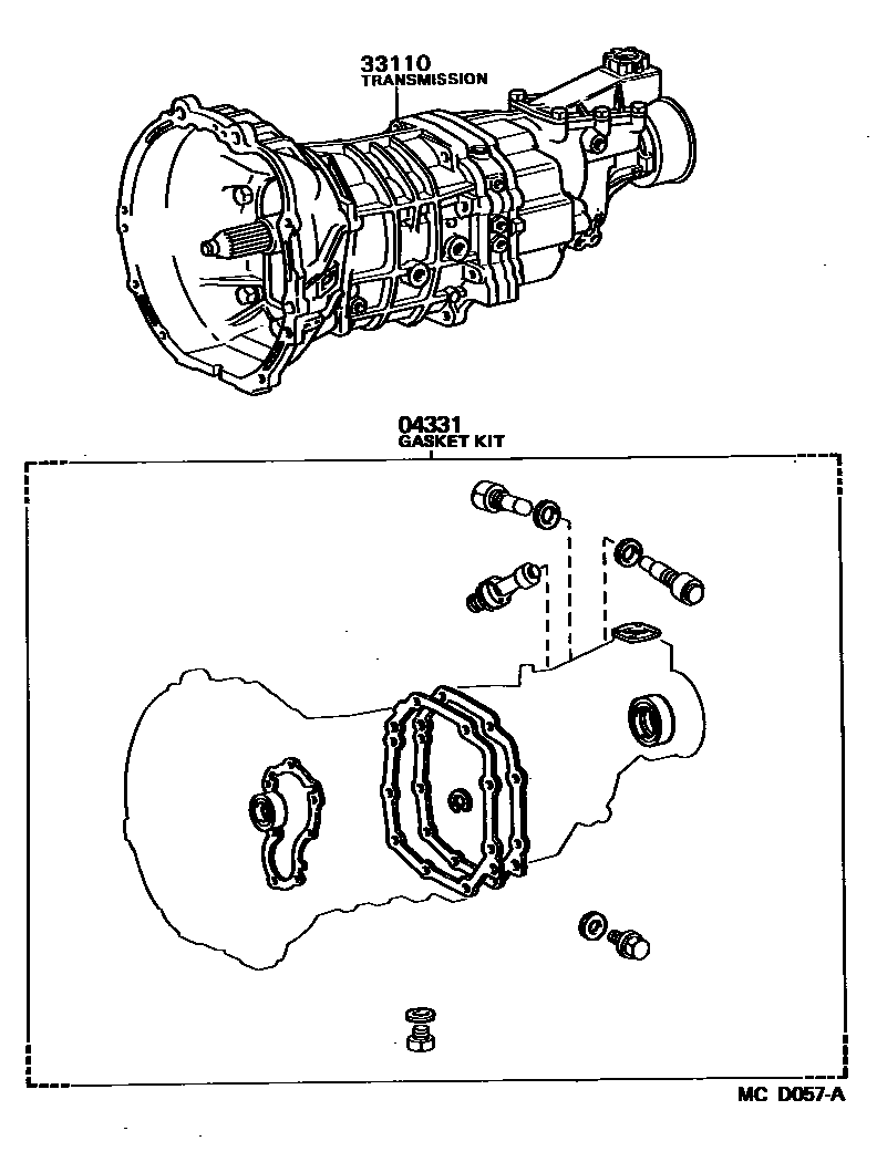 3301 — TRANSAXLE OR TRANSMISSION ASSY & GASKET KIT (MTM)