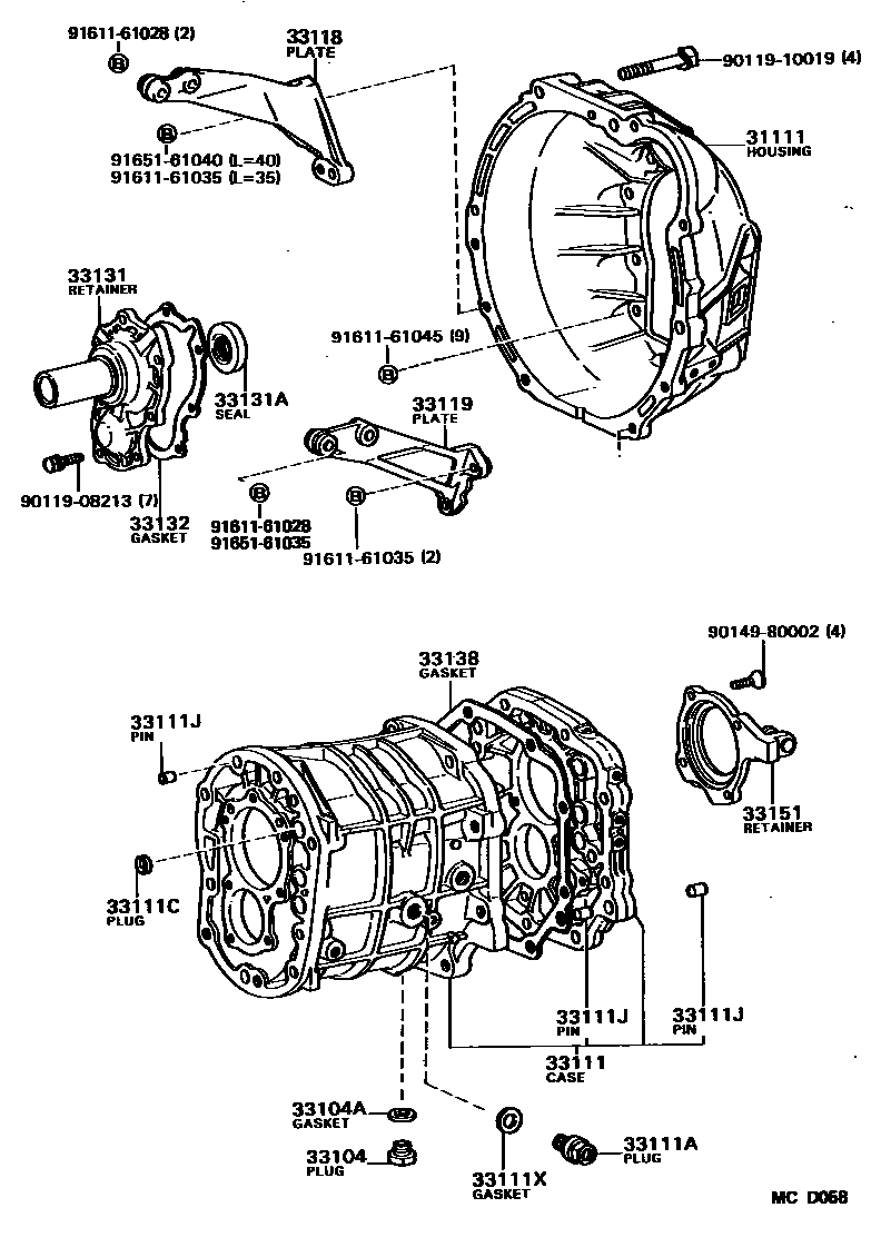 3302 — CLUTCH HOUSING & TRANSMISSION CASE (MTM)