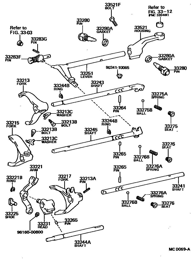 3307 — GEAR SHIFT FORK & LEVER SHAFT (MTM)