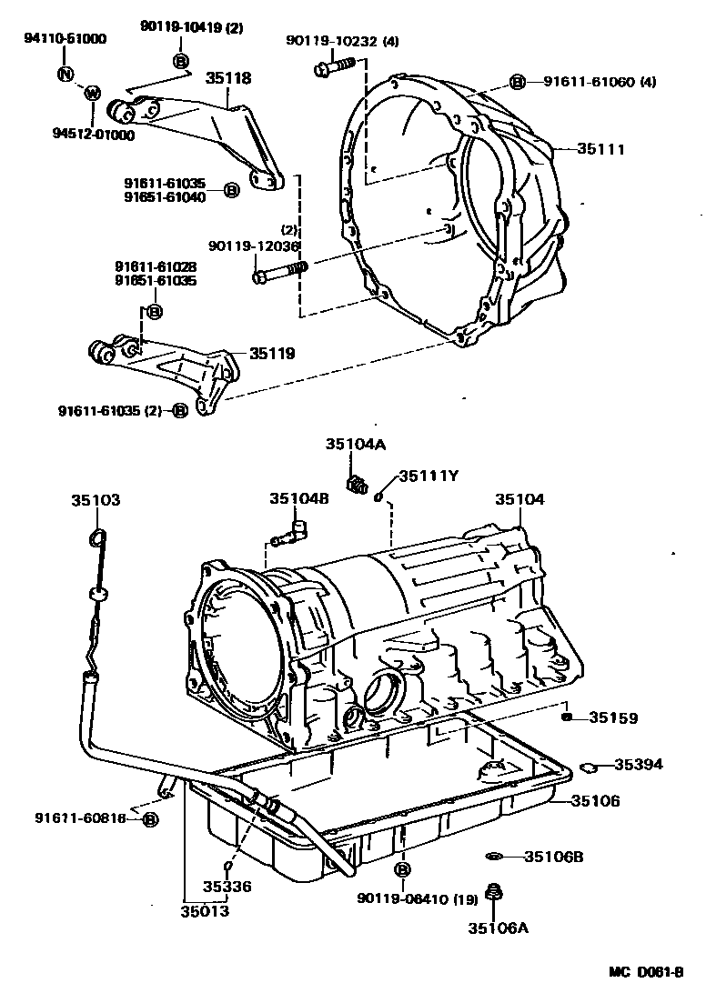 3503 — TRANSMISSION CASE & OIL PAN (ATM)
