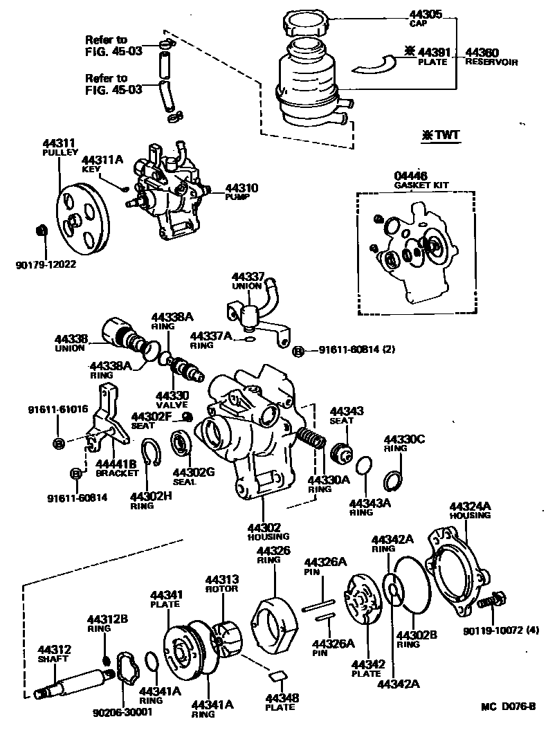 4502 — VANE PUMP & RESERVOIR (POWER STEERING)