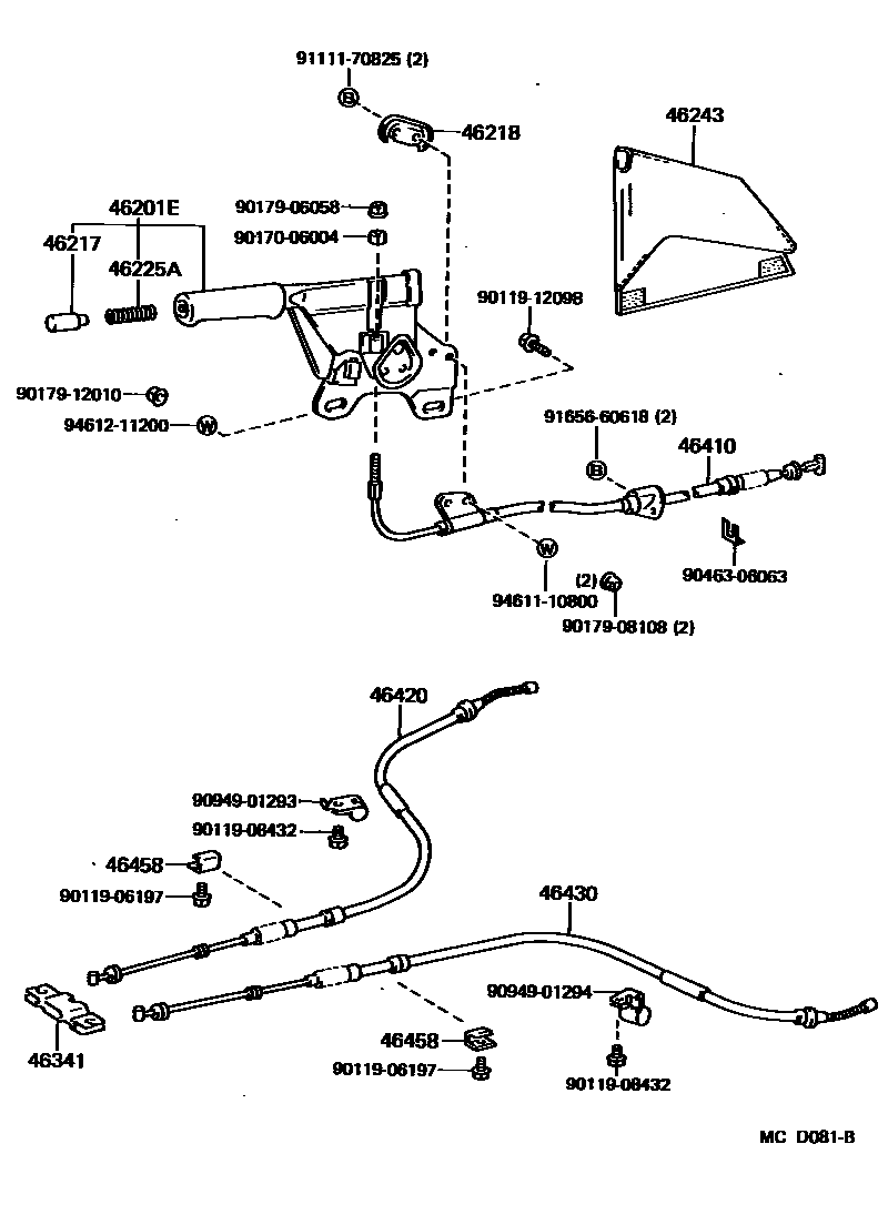 4601 — PARKING BRAKE & CABLE