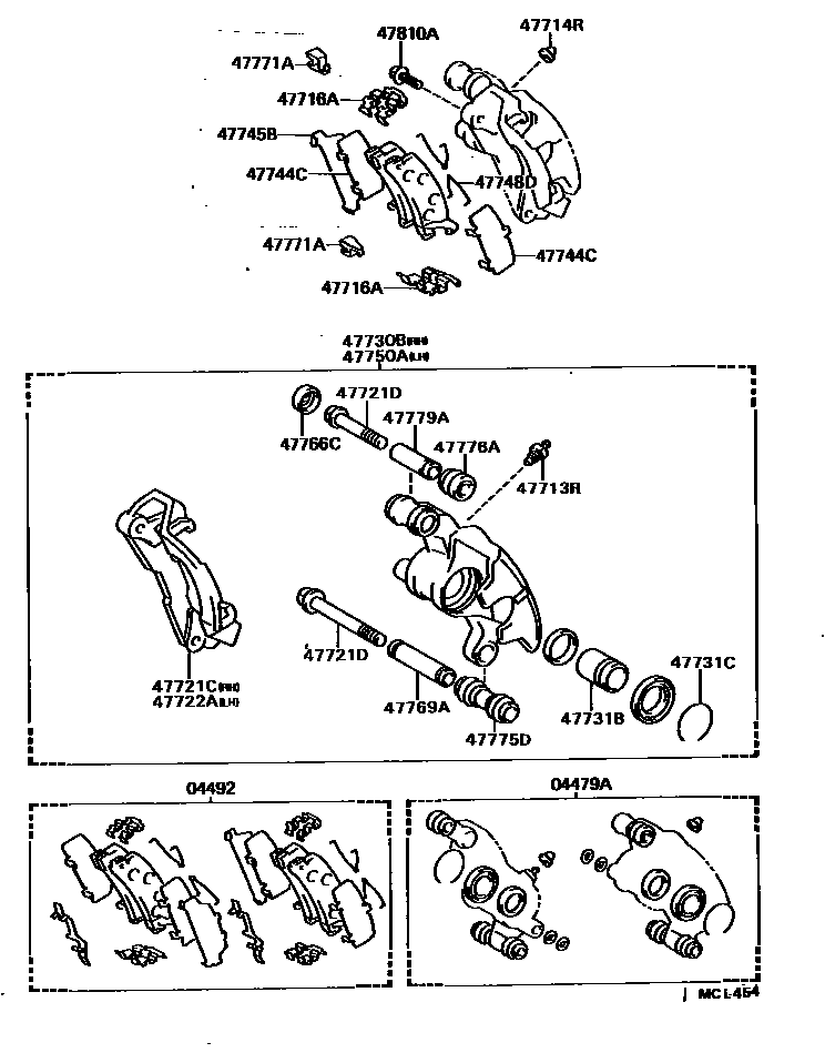 4707 — REAR DISC BRAKE CALIPER & DUST COVER