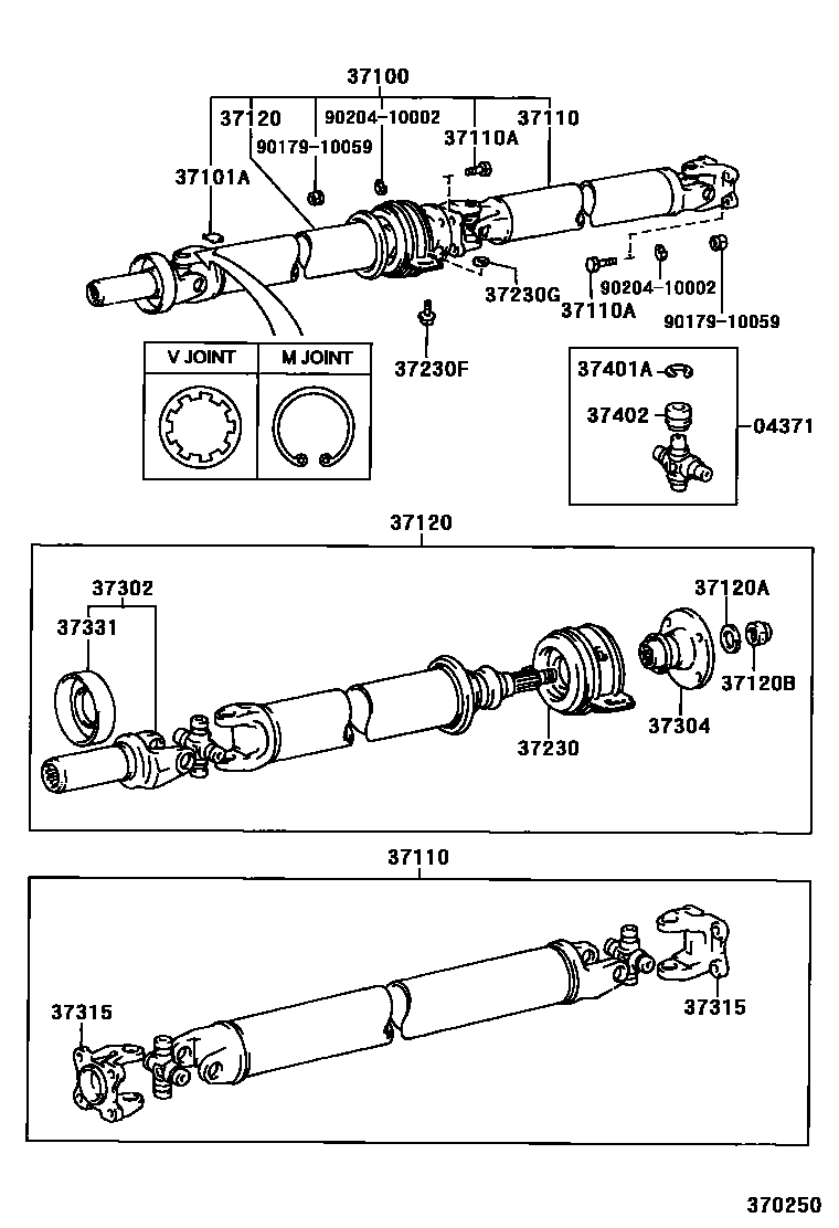 3701 — PROPELLER SHAFT & UNIVERSAL JOINT