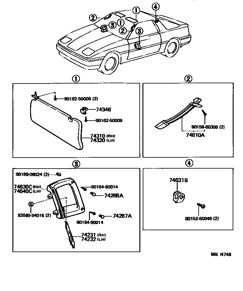 7401 — ARMREST & VISOR