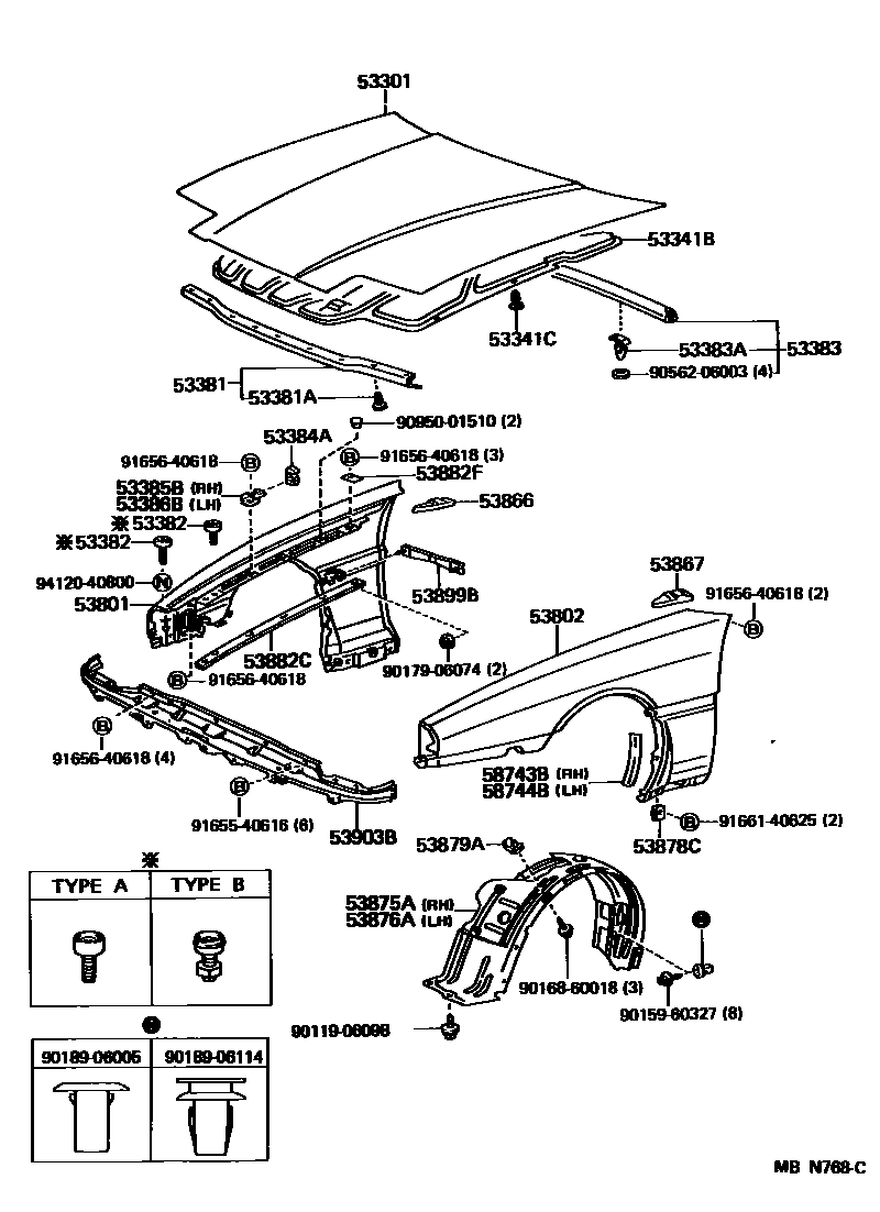 5302 — HOOD & FRONT FENDER
