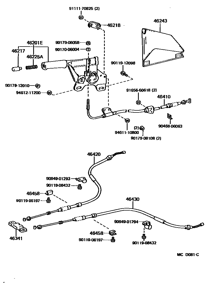 4601 — PARKING BRAKE & CABLE