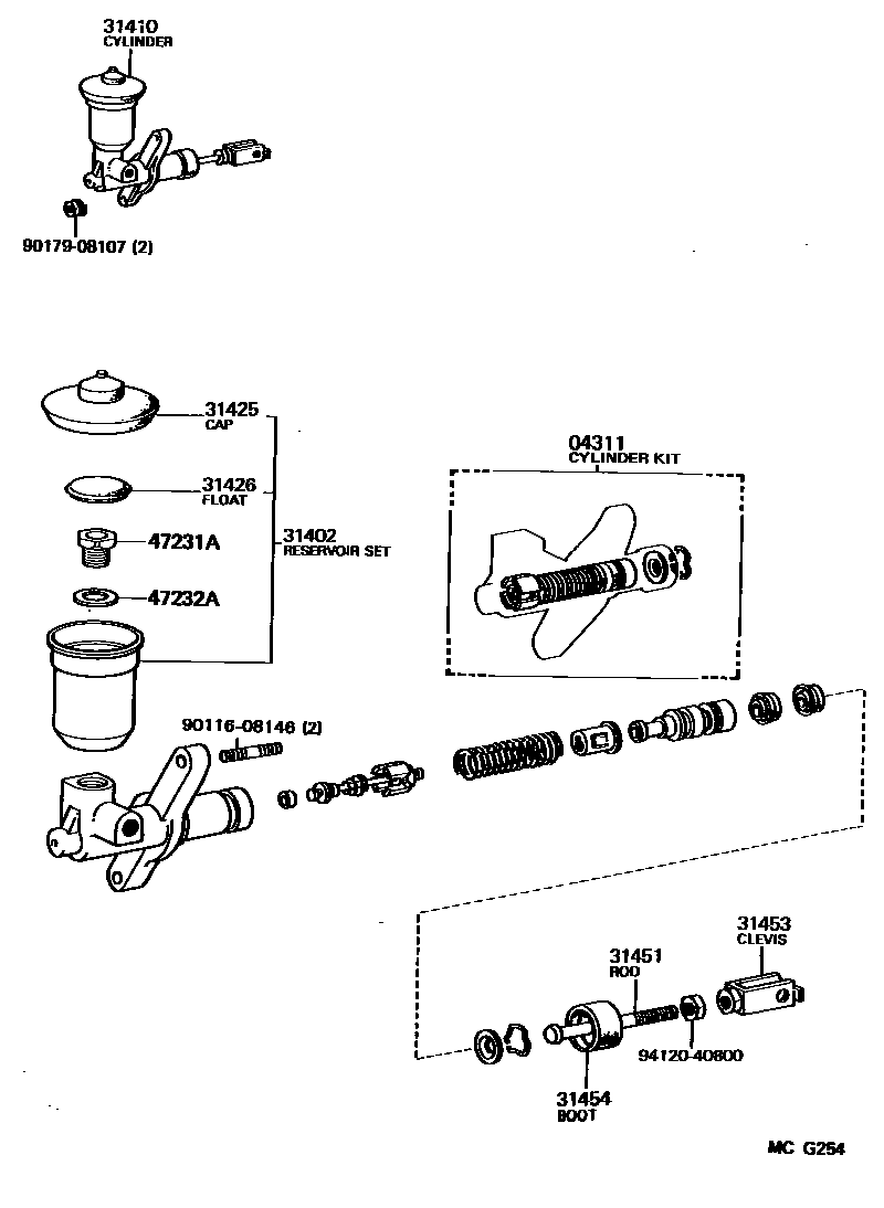3103 — CLUTCH MASTER CYLINDER