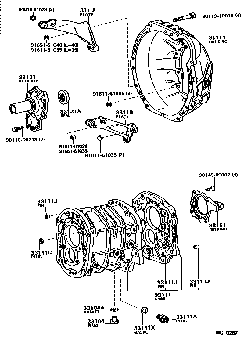 3302 — CLUTCH HOUSING & TRANSMISSION CASE (MTM)