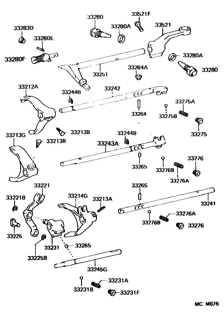 3307 — GEAR SHIFT FORK & LEVER SHAFT (MTM)